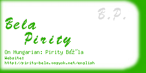 bela pirity business card